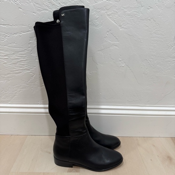 EUC Michael Kors Bromley Over the Knee Riding Boot Black Leather Women's 5 - Picture 3 of 16